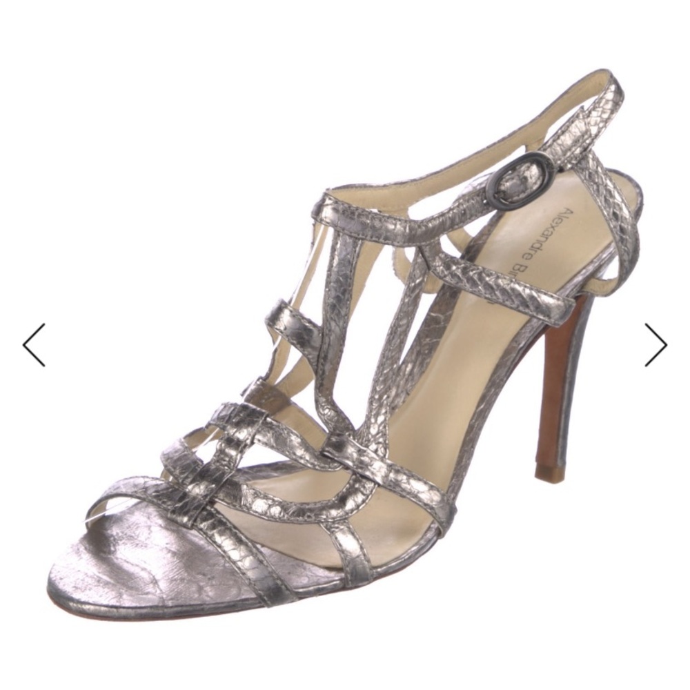 Alexandre Birman Pewter Strappy Heel Sandal Size 9.5